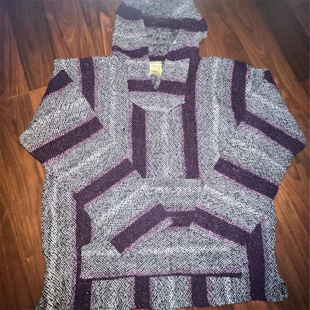 Franks Unisex Multicolor Striped Baja Hoodie Pullover Sweater